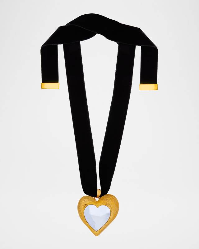 Velvet Ribbon Heart Necklace